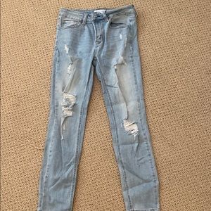 Light wash denim jeans